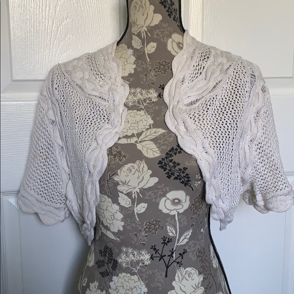 Tahari XL bolero crocheted sweater